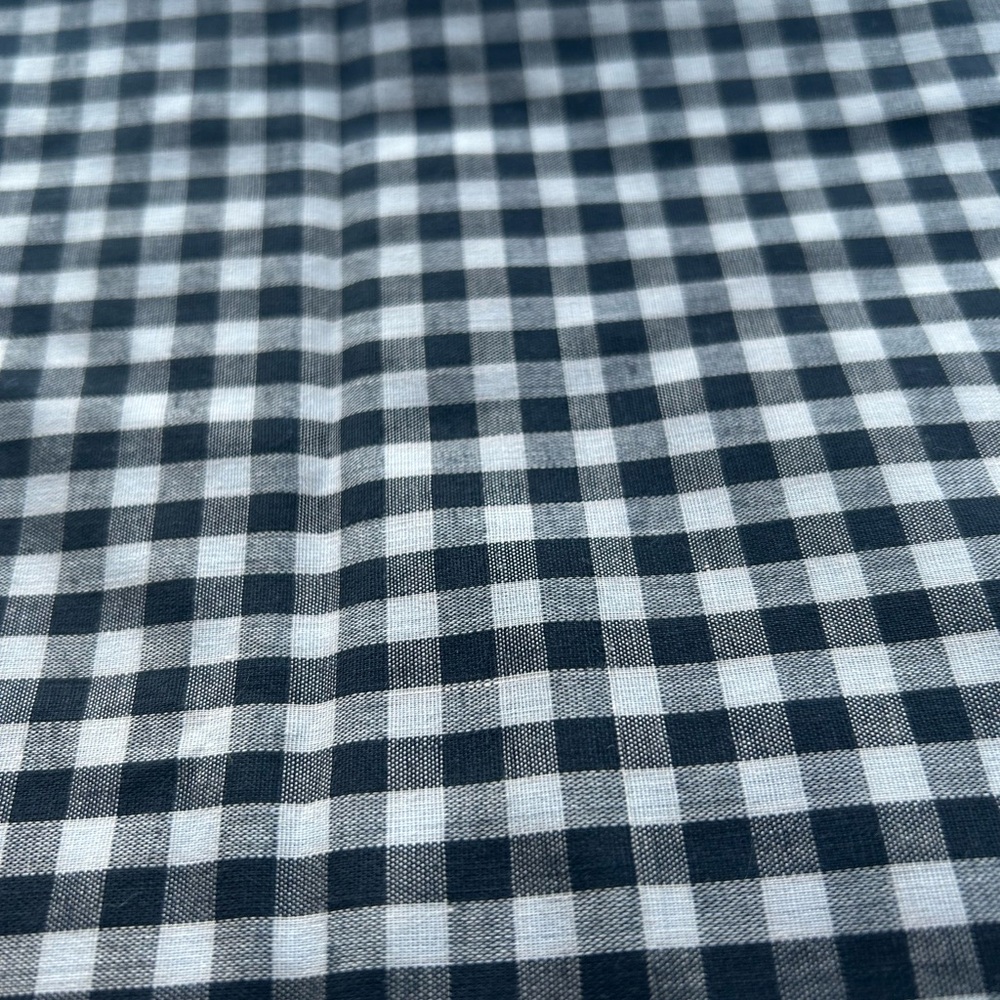 Vintage black and white gingham fabric - 45” by 74”- curtains- tablecloth- apron